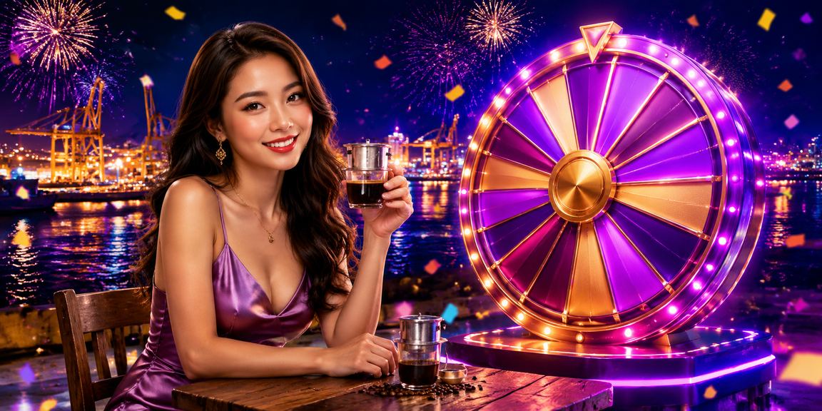 Người dùng Hải Phòng ngồi quán cà phê tham gia rút thưởng may mắn và kiểm tra giao dịch trực tuyến